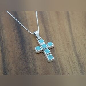 ❤️ MOSAIC CROSS STERLING SILVER NECKLACE